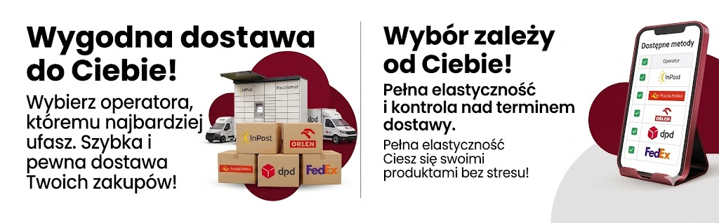 Wygodne metody dostawy - InPost, DPD, DHL, Orlen Paczka, Poczta Polska